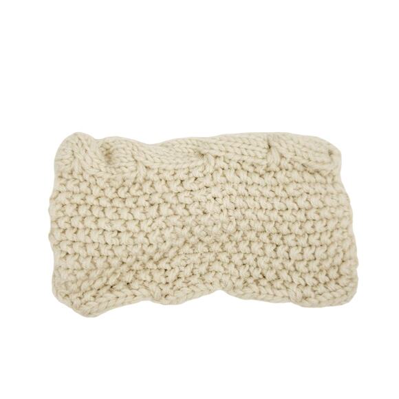 Knit Bow Headband Womens One Size Ivory Fall Winter Cute Stylish Cozy Ear Warmer - Picture 5 of 5